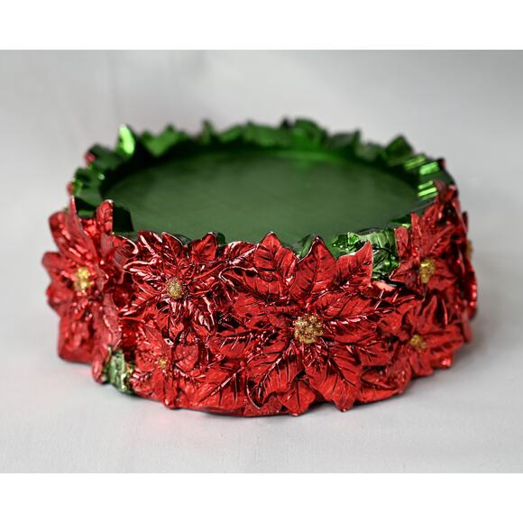 Homeworx by Harry Slatkin Holiday Poinsettia Decorative Candle Pedestal - Picture 1 of 4